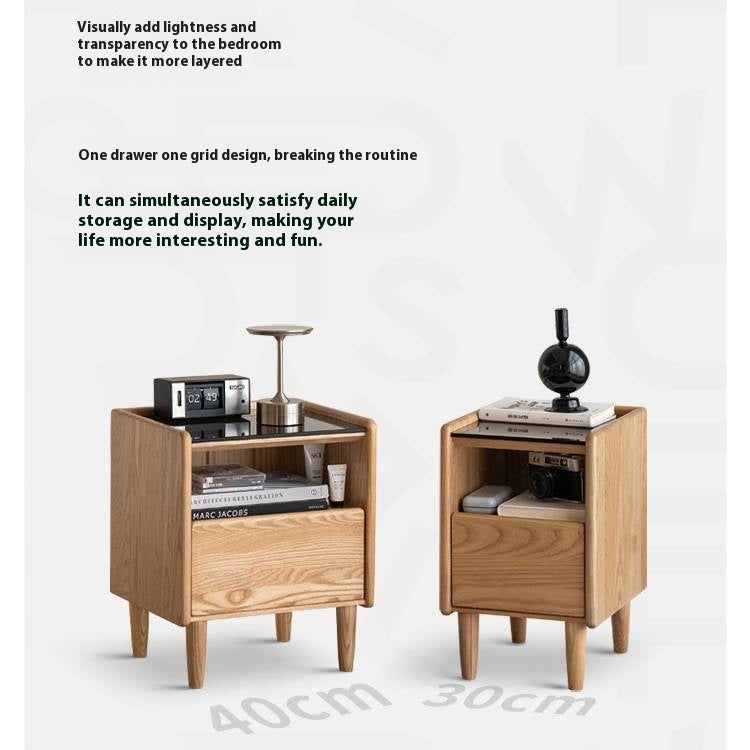 Ash, Cherry, Black walnut, Poplar, Solid Rubberwood Modern Nightstand.