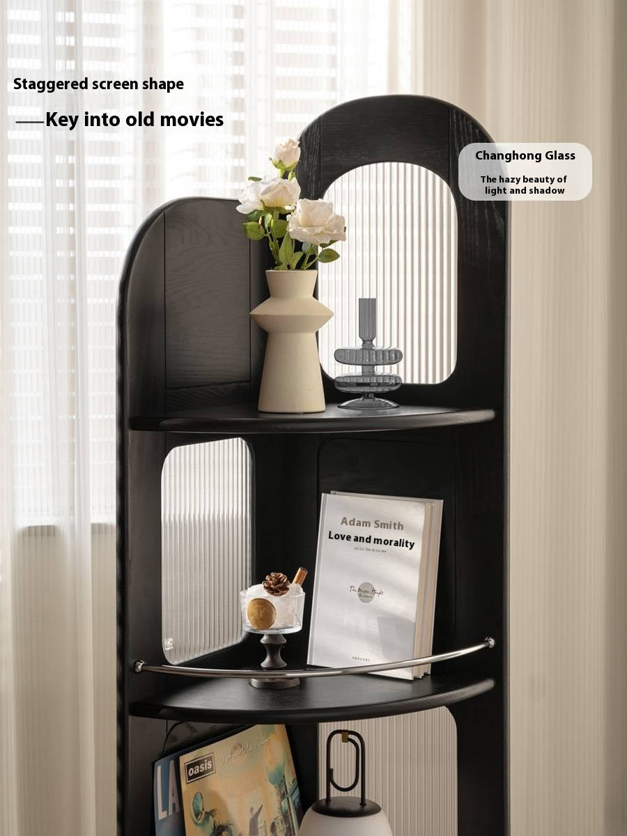 Oak Solid Wood Bauhaus Style Wall Mounted Corner Bookshelf