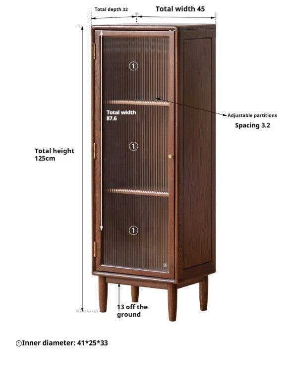 Oak Solid Wood Modern Side Cabinet