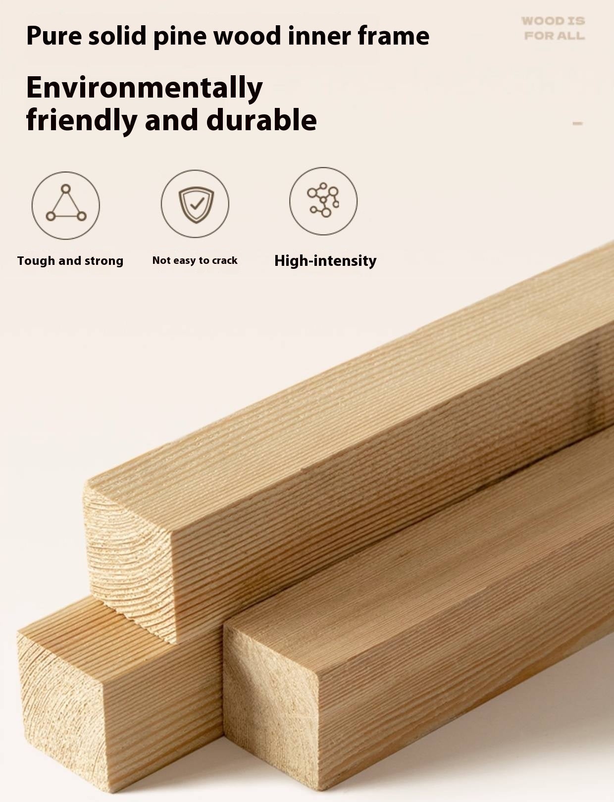 Rubberwood, Oak Solid Wood Log Style Nightstand