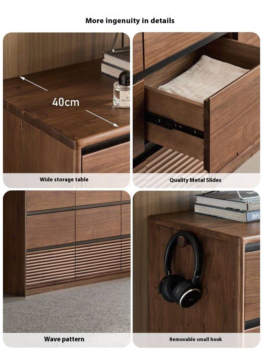 Black Walnut Solid Wood Italian Light Luxury Drawer