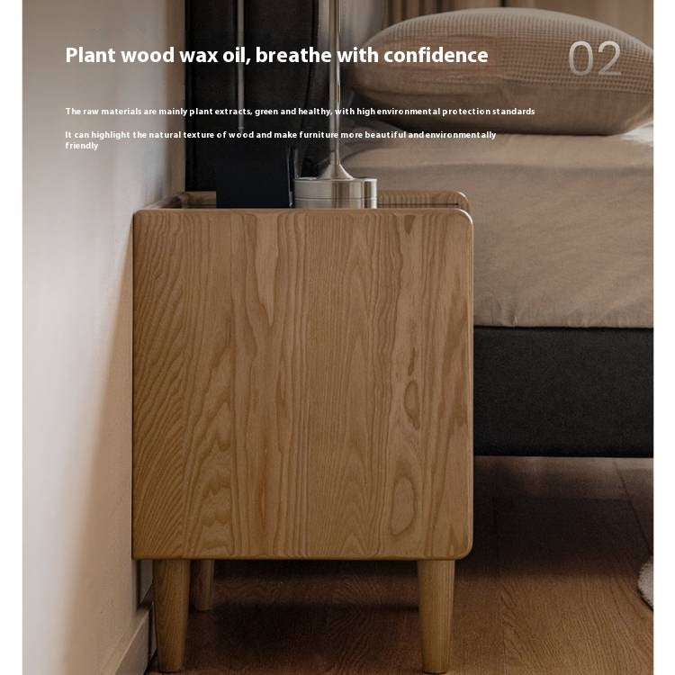 Ash, Cherry, Black walnut, Poplar, Solid Rubberwood Modern Nightstand.