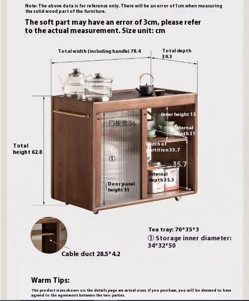 Black Walnut Solid Wood Tea Cabinet