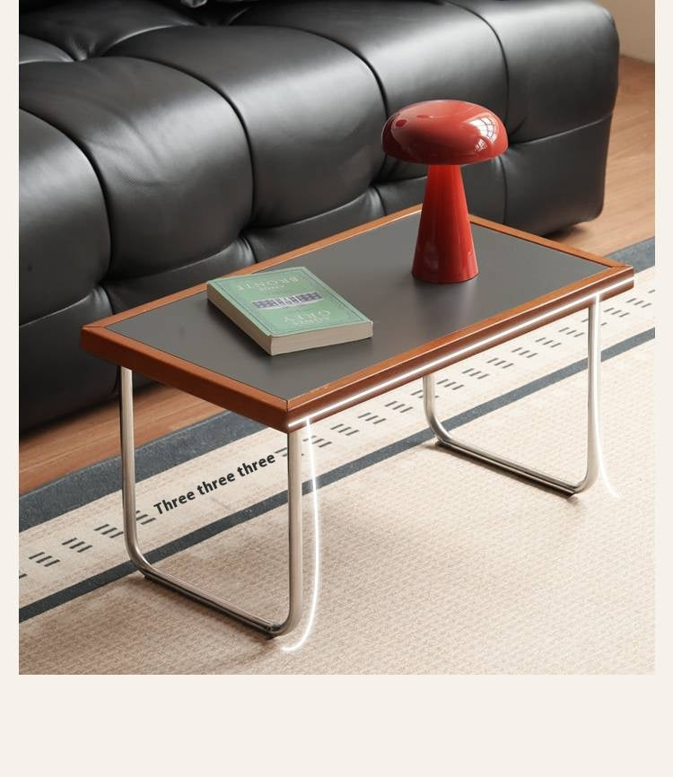 Solid Rubberwood Bauhaus Rock Slab Bay Window Table