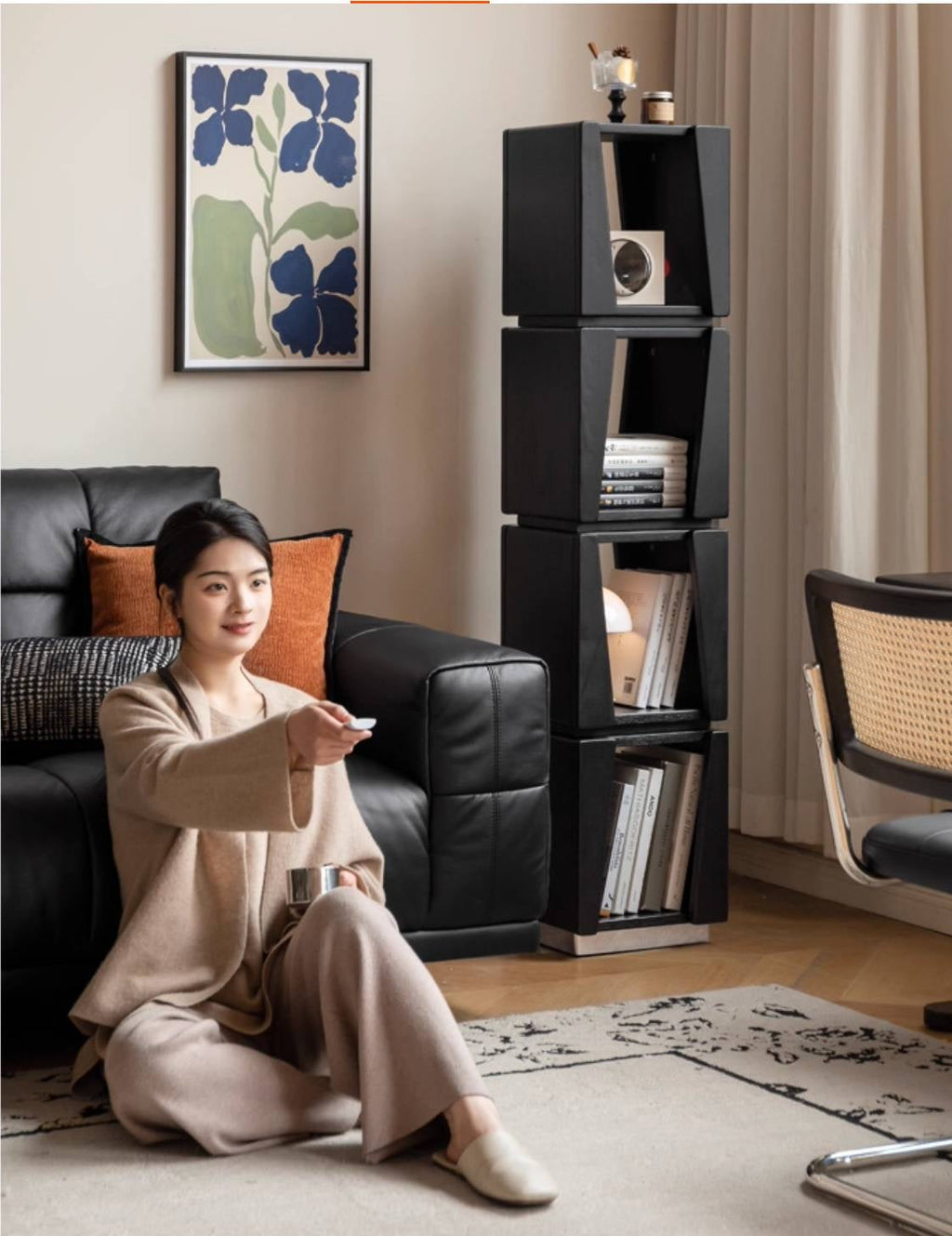 Oak Solid Wood Bauhaus Style Bookshelf