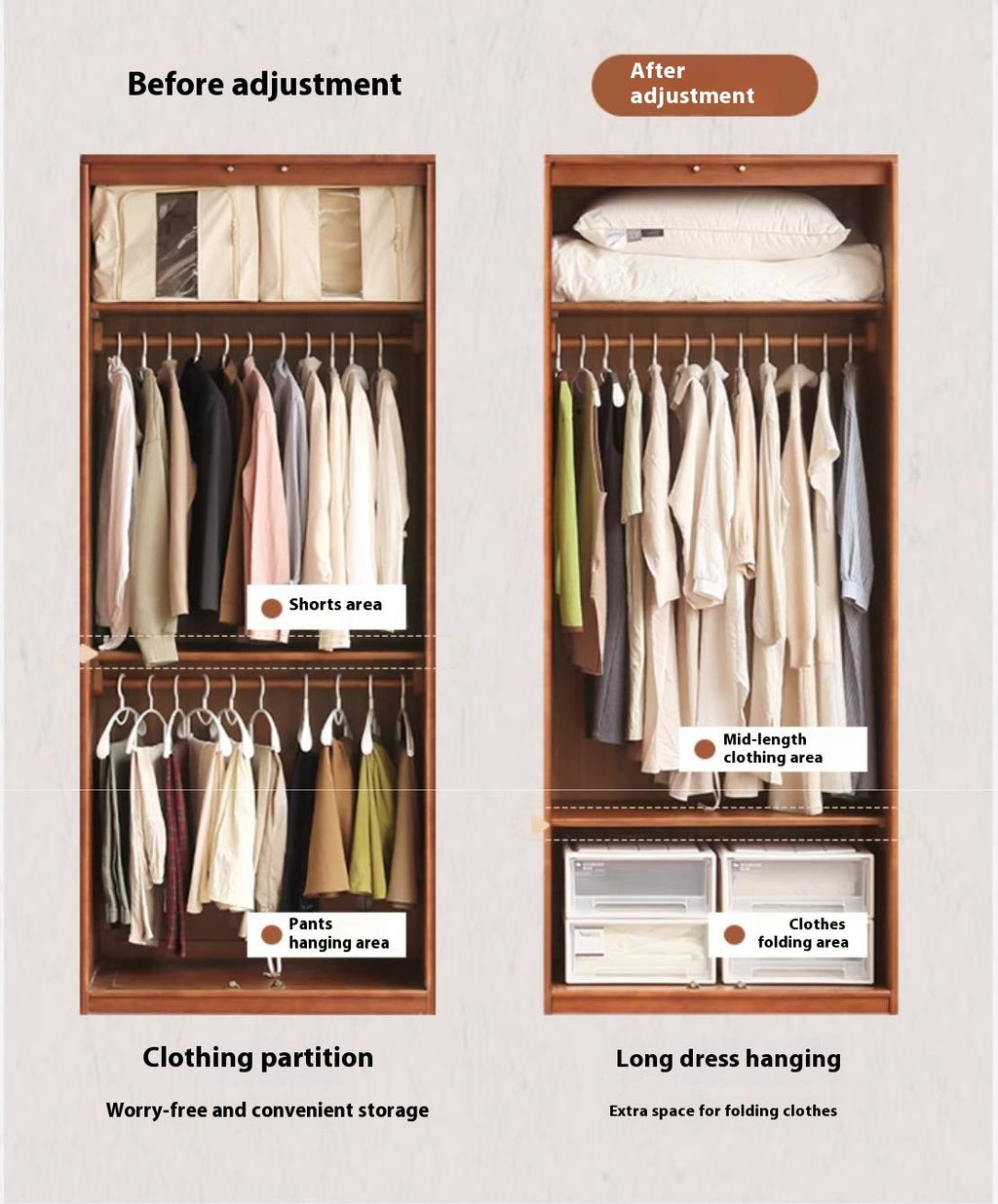 Oak Solid Wood Antique Style Wardrobe.