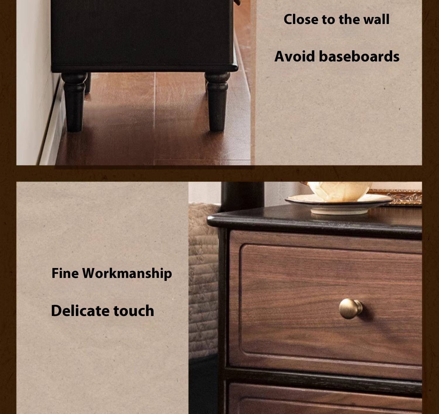 Oak Solid Wood American Retro Nightstand