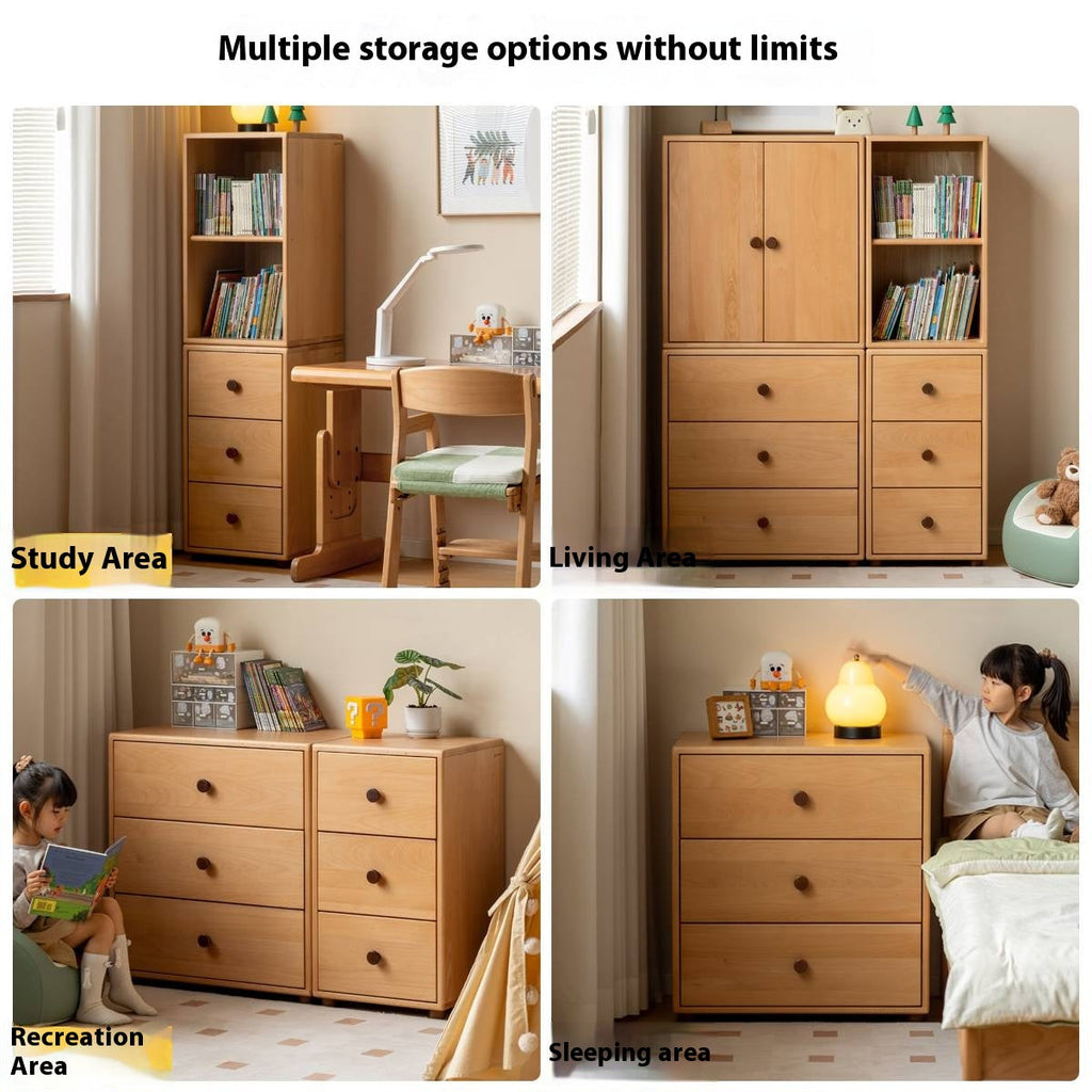 Beech Solid Wood Children's Bucket Cabinet