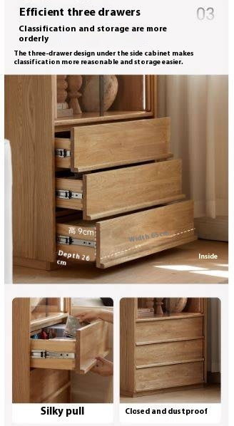 Oak Solid Wood Modern Side Cabinet