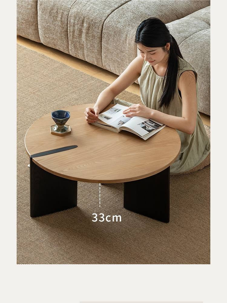 Ash Solid Wood Wabi Sabi Style Creative Coffee Table