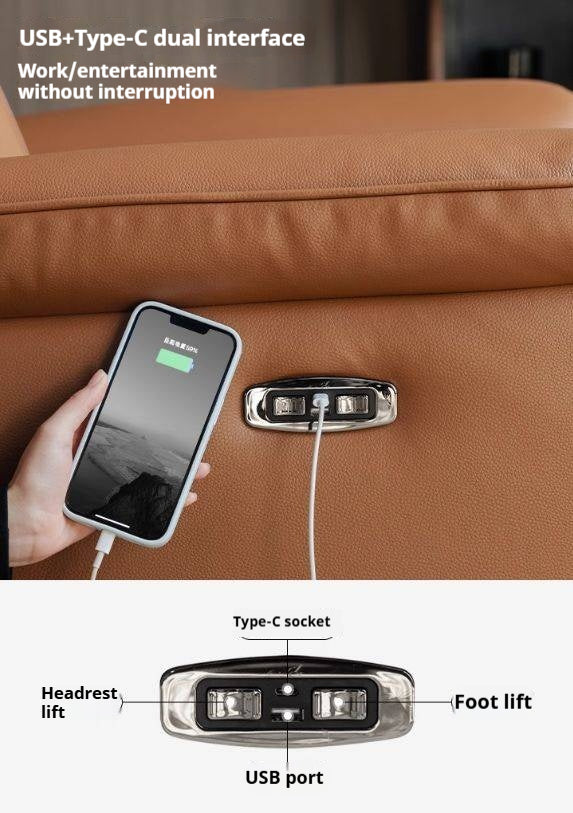 Leather Functional Recliner Electric Sofa