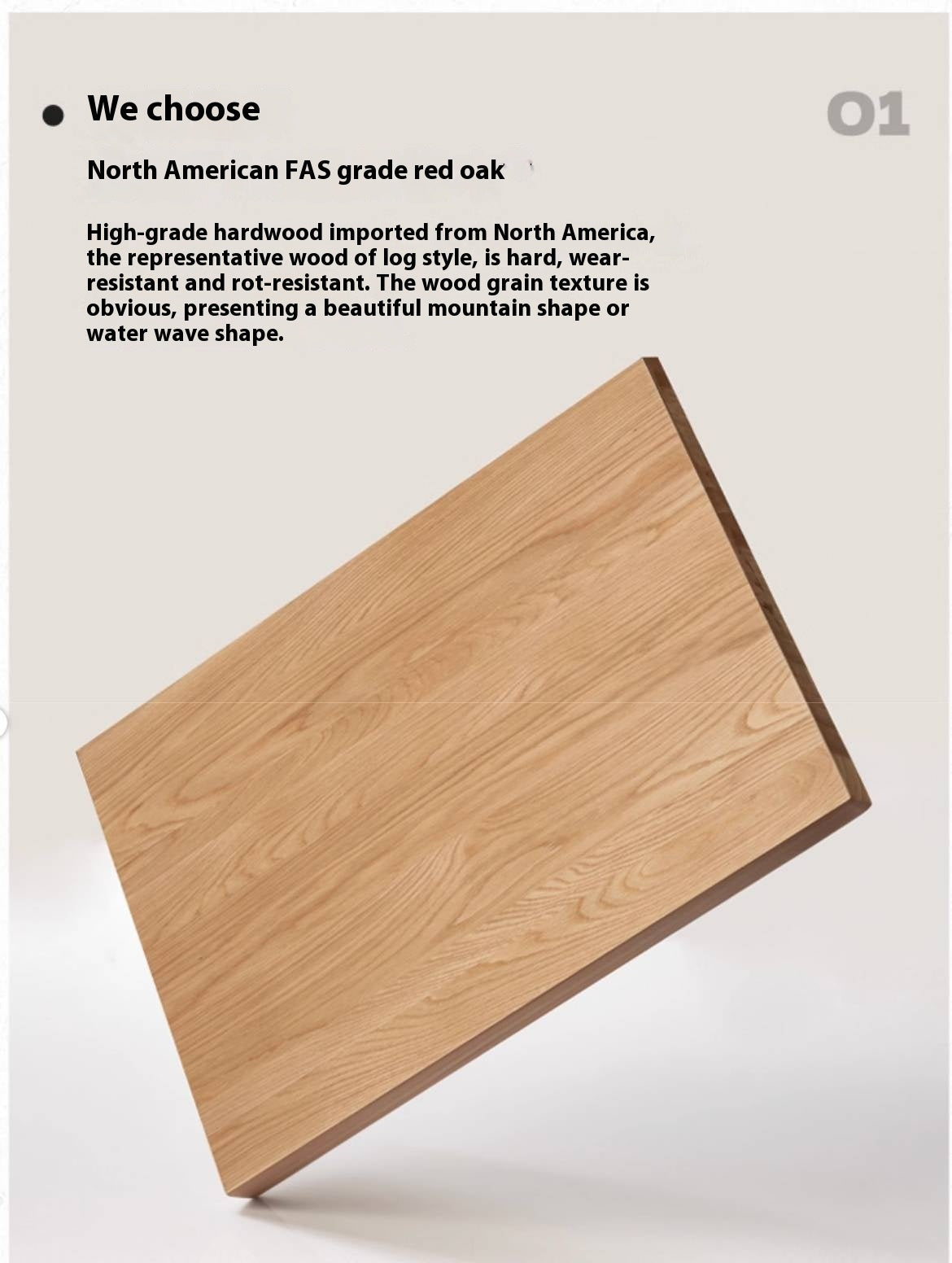 Oak Solid Wood Rock Slab Coffee Table Combination