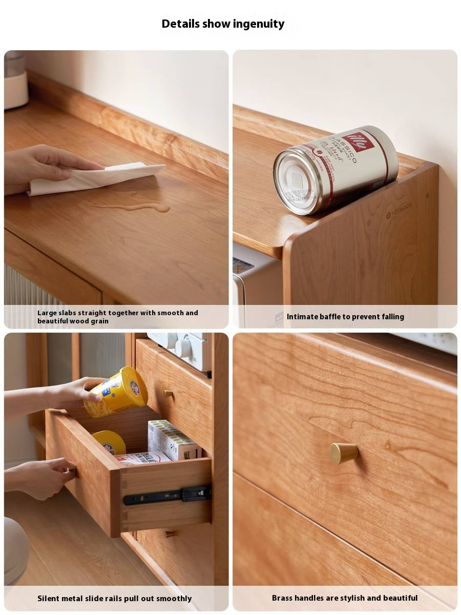 Cherry, Ash Solid Wood Ancient Style Ultra Thin Side Cabinet