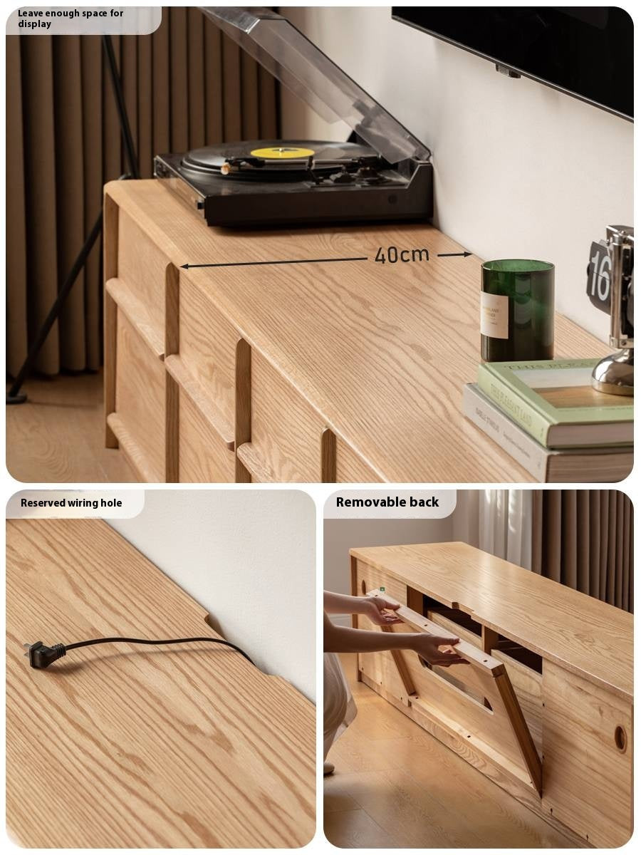 Oak, Ash Solid Wood Modern Skeleton Line TV Cabinet