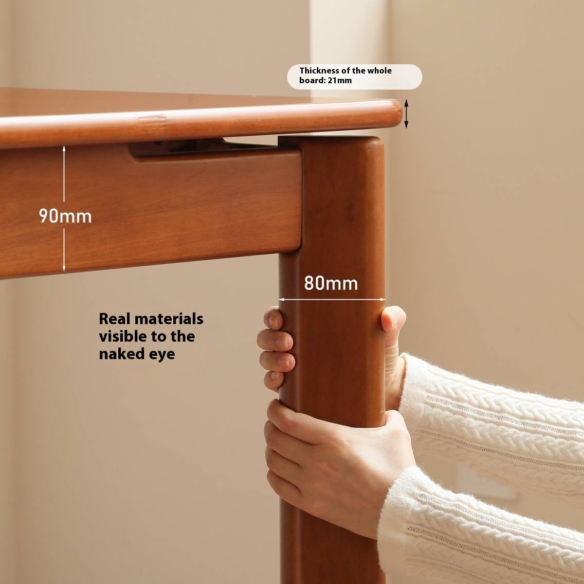 Poplar Solid Wood Antique Style Dining Table