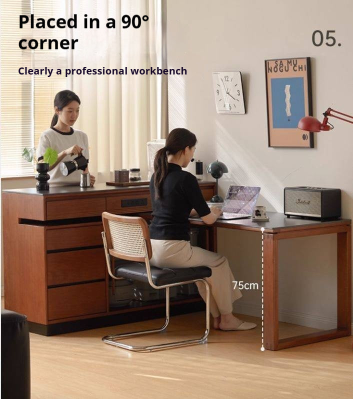 Poplar Solid Wood Island Dining Table Rotatable