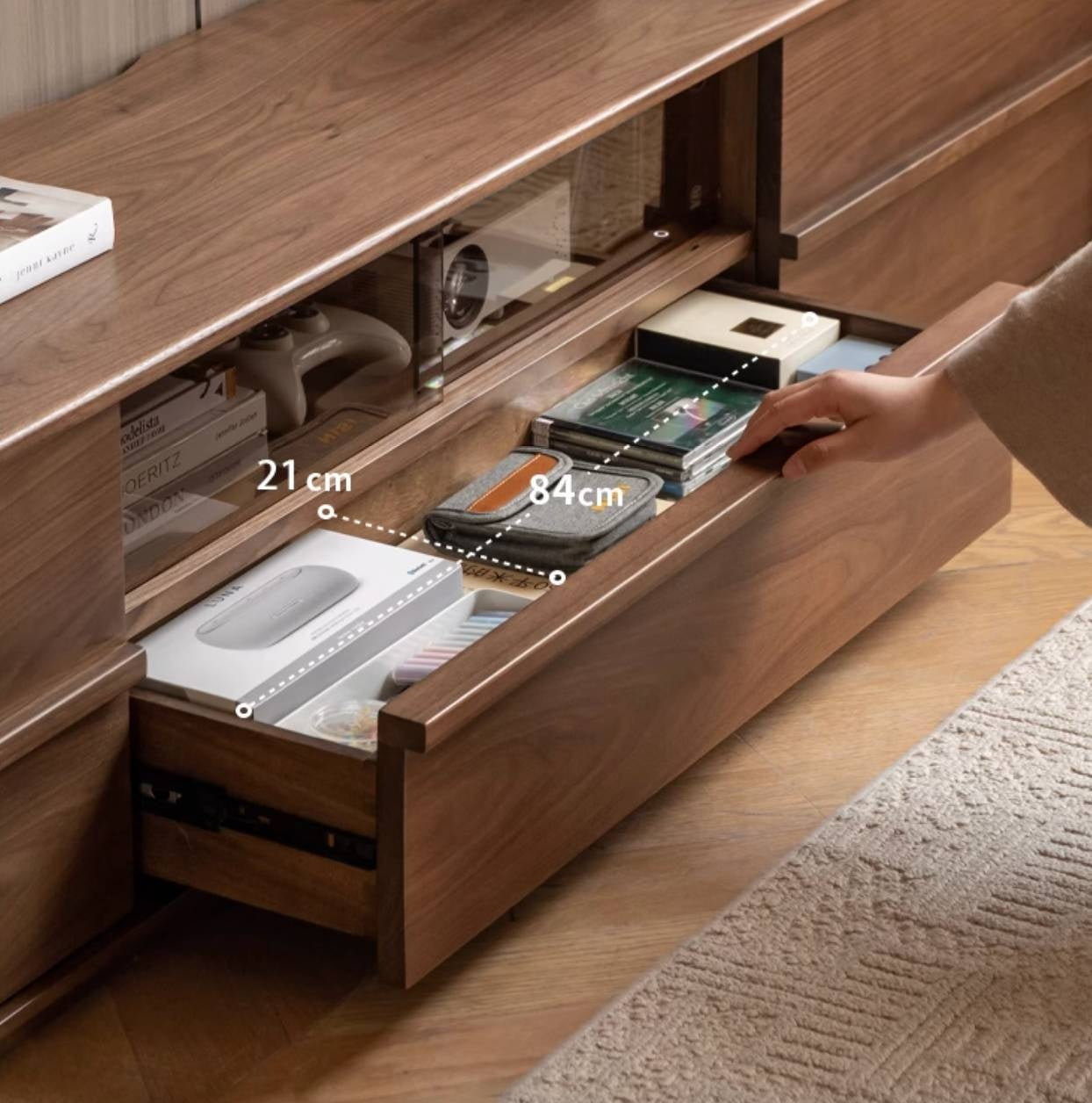 Black Walnut Solid Wood TV Stand