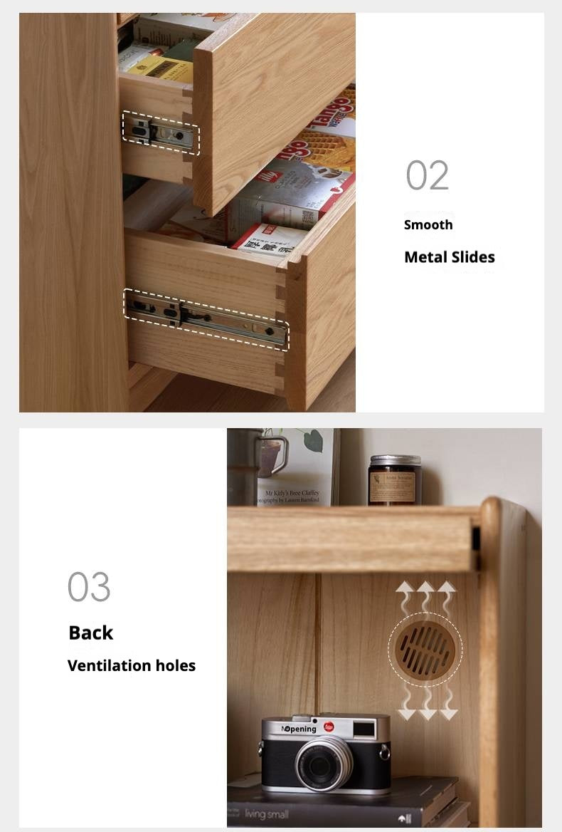 Ash Solid Wood Modern Side Cabinet