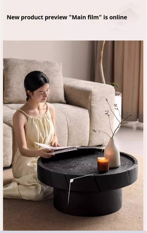 Pine Solid Wood Wabi-Sabi Style Coffee Table