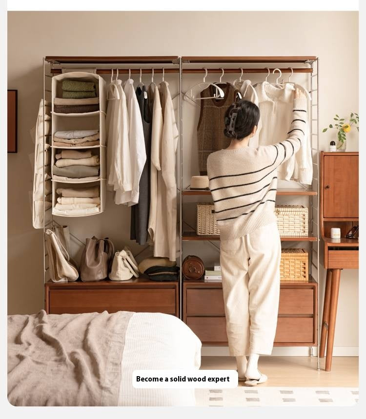 Oak Solid Wood Retro Style Side Cabinet