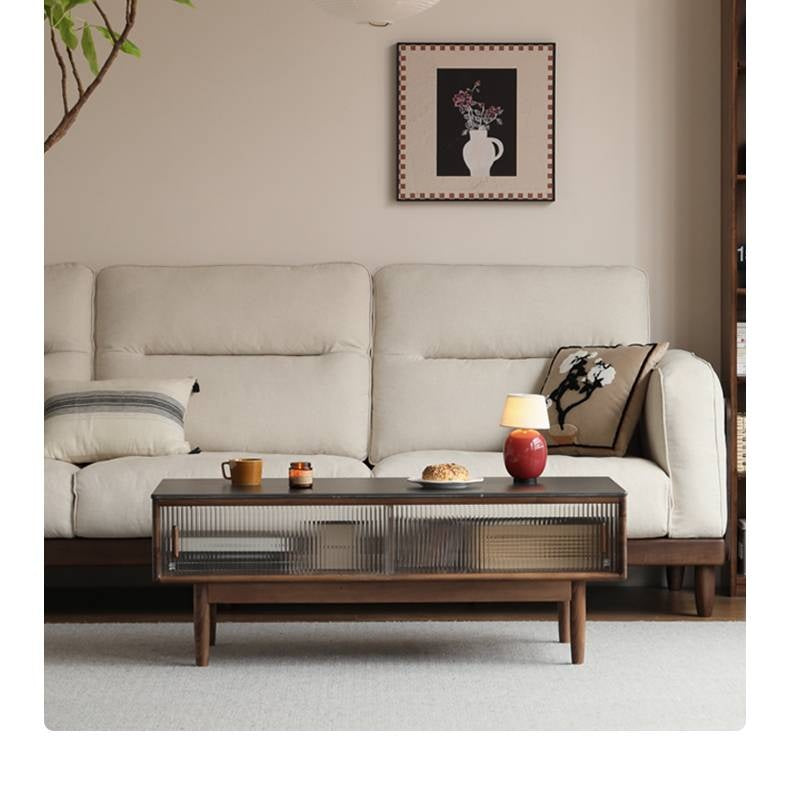 Black Walnut, Oak, Solid Rubberwood Solid Wood Modern Style Tea Table