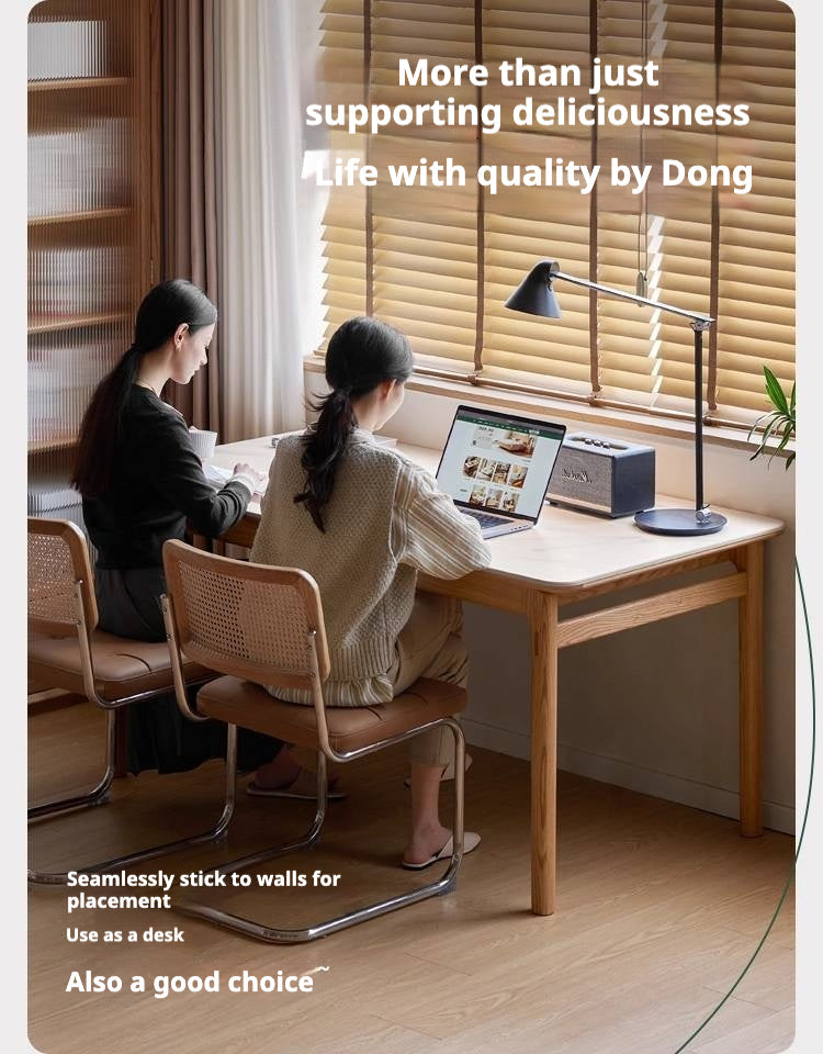 Oak Solid Wood Modern Rock Plate Dining Table