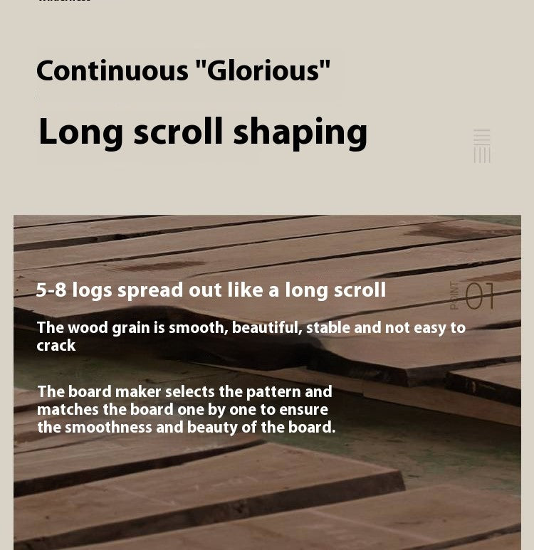 Black Walnut Solid Wood Wabi Sabi Style Large Board Dining Table