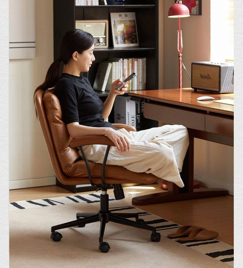 Leather Soft Rotating Office Armchair
