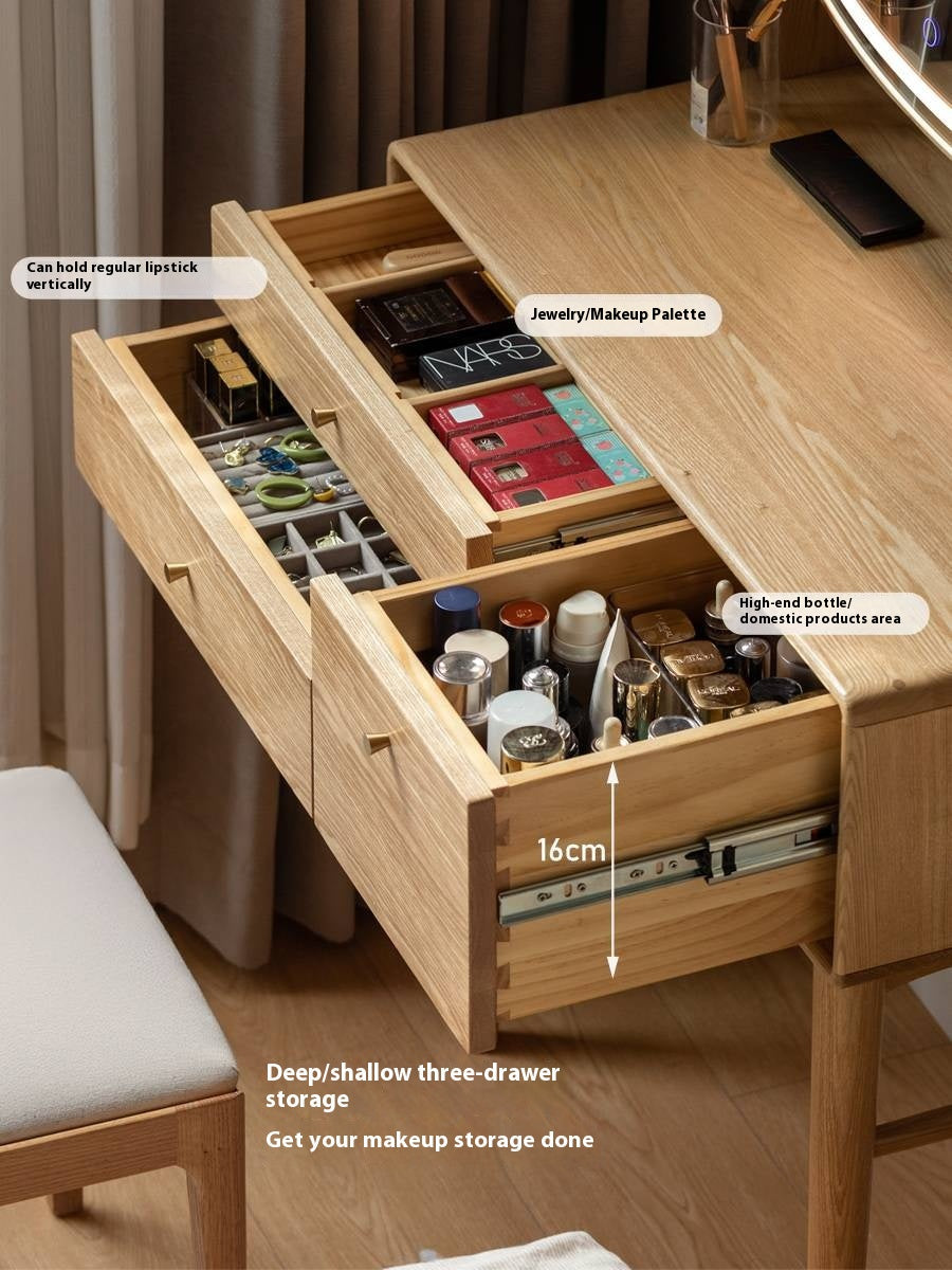 Ash Solid Wood Modern Style Dressing Table Multi Functional