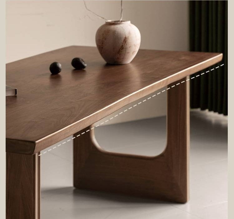 Black Walnut Solid Wood Wabi Sabi Style Large Board Dining Table