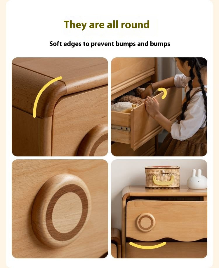 Beech Solid Wood Children's Chest of Drawers