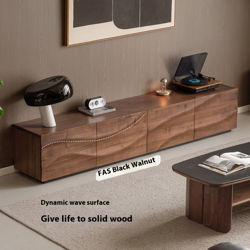 Black Walnut, Sandal Solid Wood Italian Light Luxury Style TV Stand