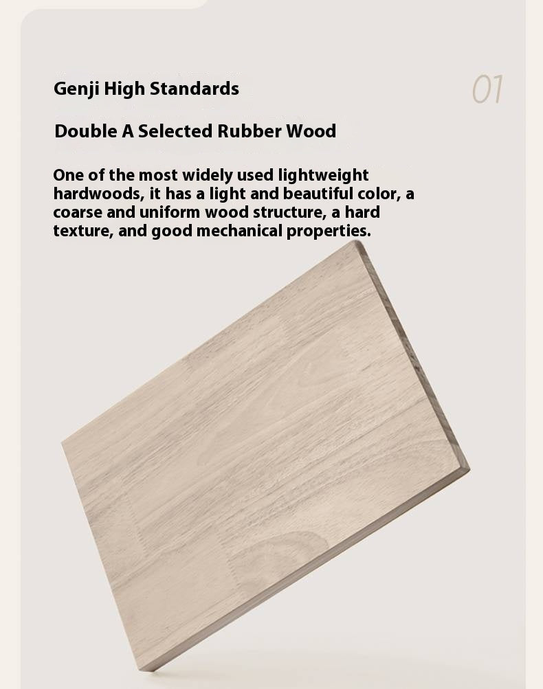 Solid Rubberwood Cream Style Nightstand