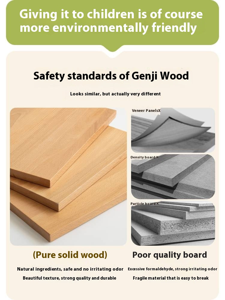 Beech Solid Wood Children's Bucket Cabinet