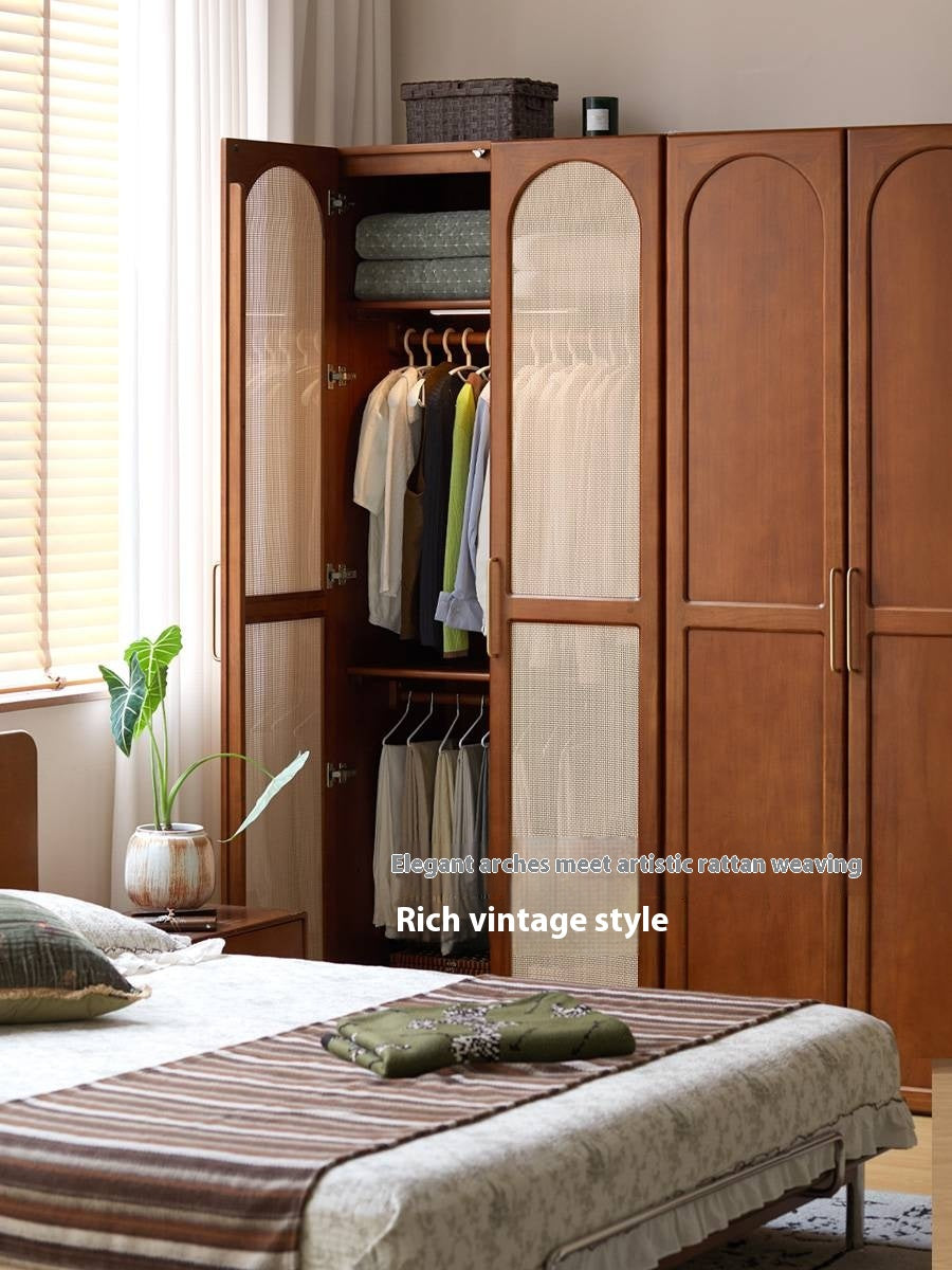 Poplar Solid Wood French Medieval Wardrobe