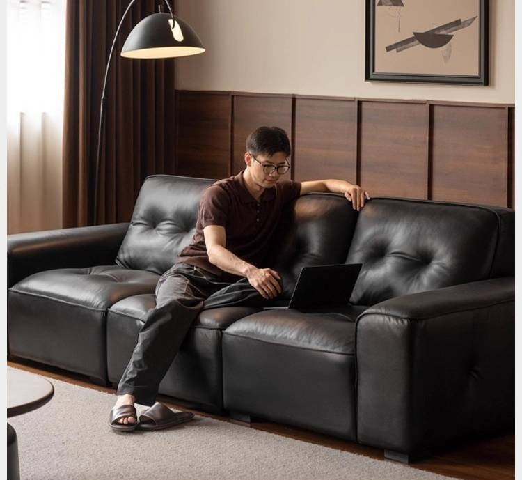 Light Luxury Black Diamond Straight Sofa