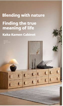 Ash Solid Wood Floor-Standing Module Combination TV Stand