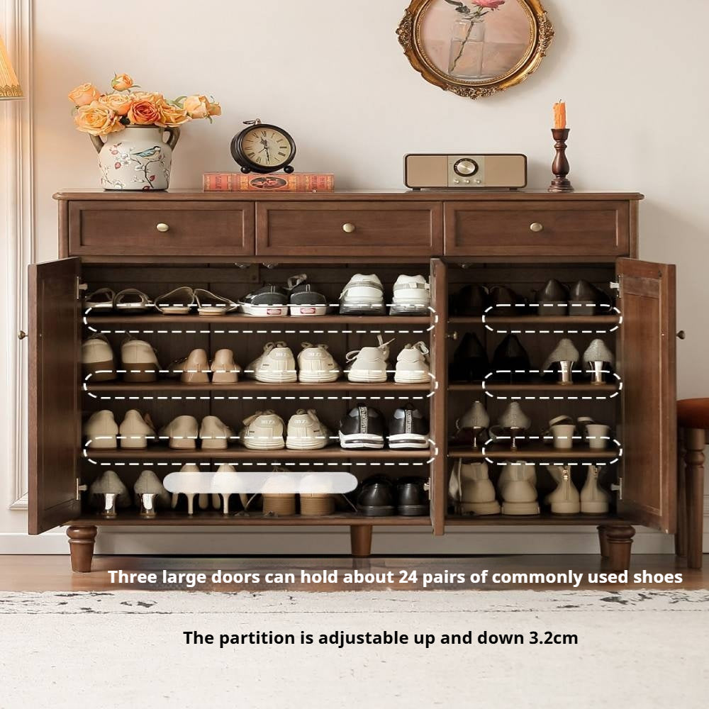 Sandalwood Solid Wood American Retro Storage Shoe Cabinet