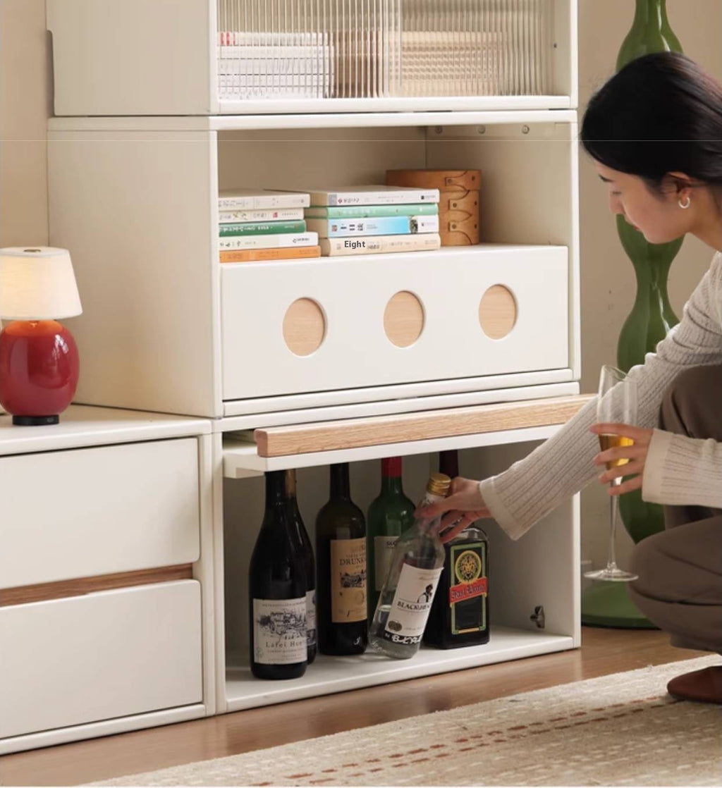 Rubber, Oak Solid wood Module Combination TV Stand.