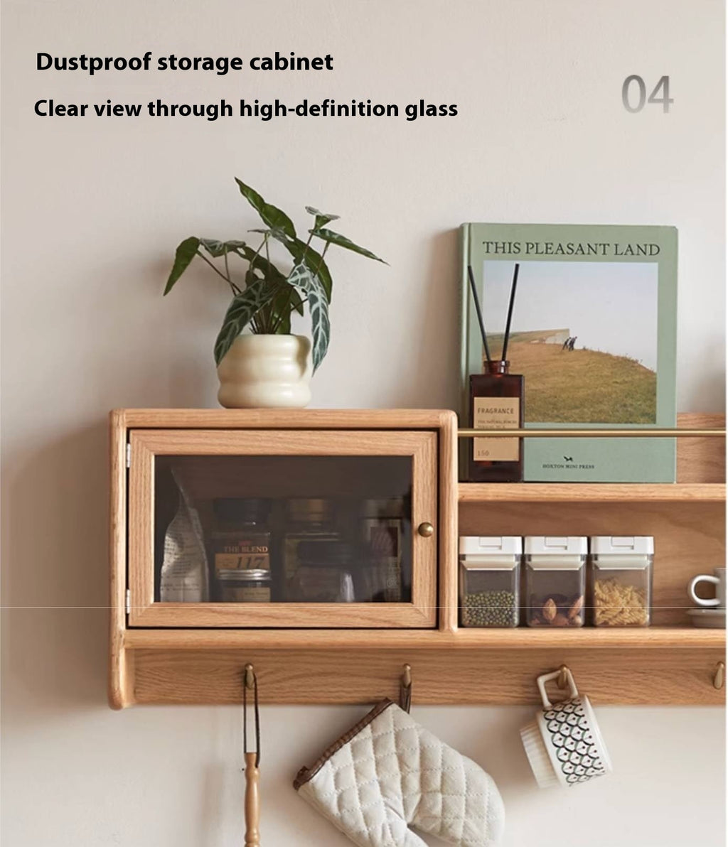 Oak Solid Wood Modern Style Wall Cabinet