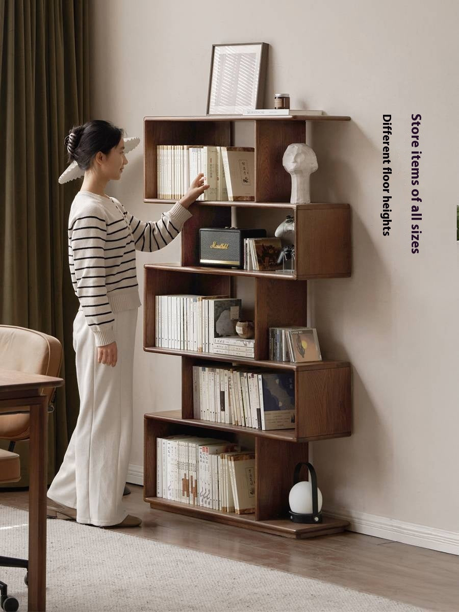 Oak Solid Wood Modern Minimalist Style Bookshelf