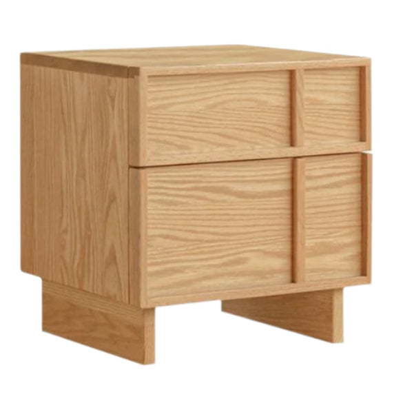 Red Oak, White Oak Solid Wood Two-drawer Nightstand