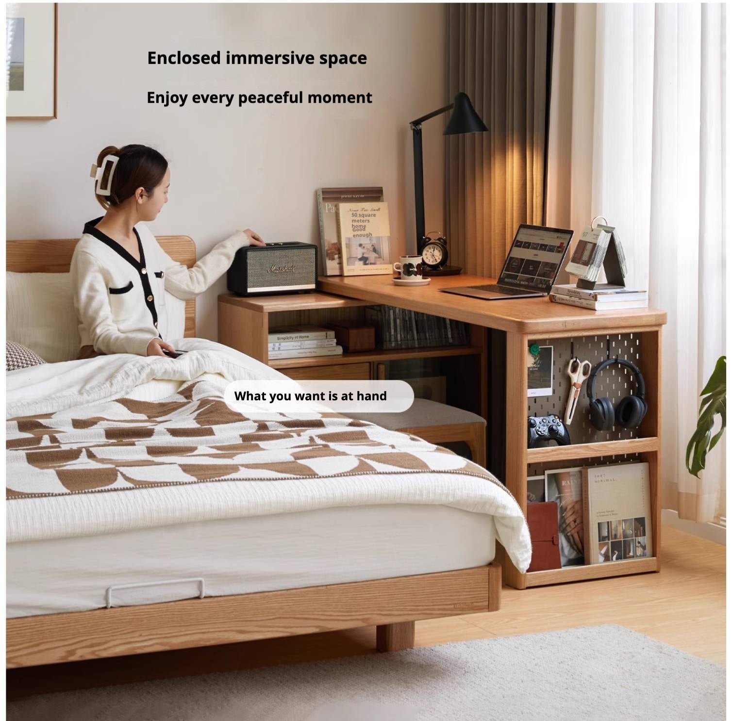 Oak Solid Wood Corner Office Desk