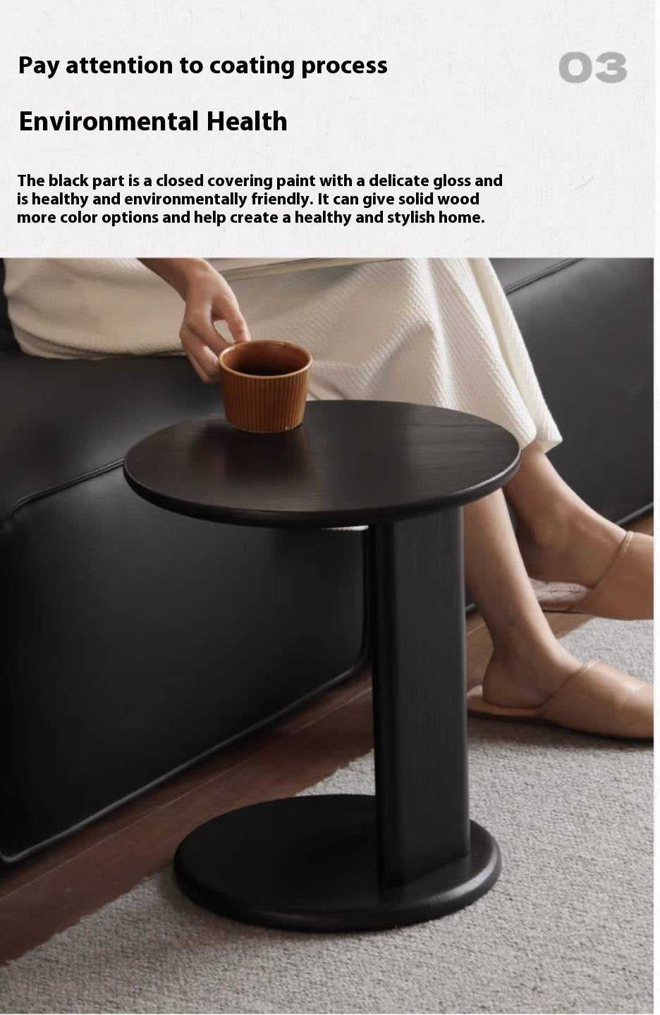 Oak Solid Wood Rock Slab Coffee Table Combination