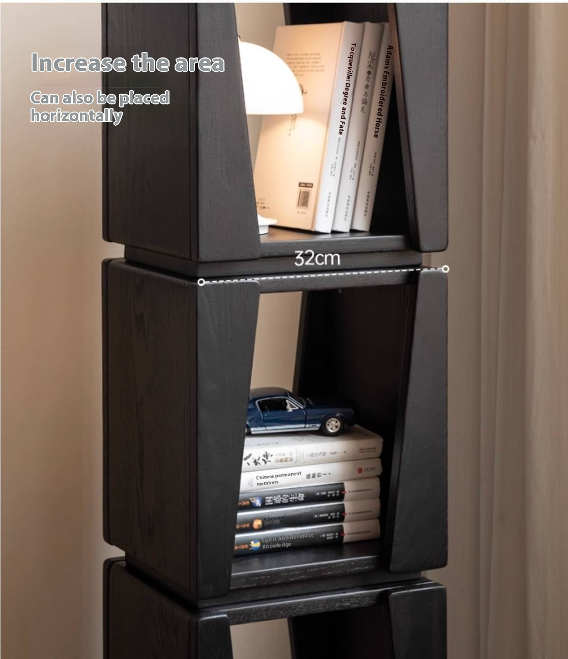 Oak Solid Wood Bauhaus Style Bookshelf