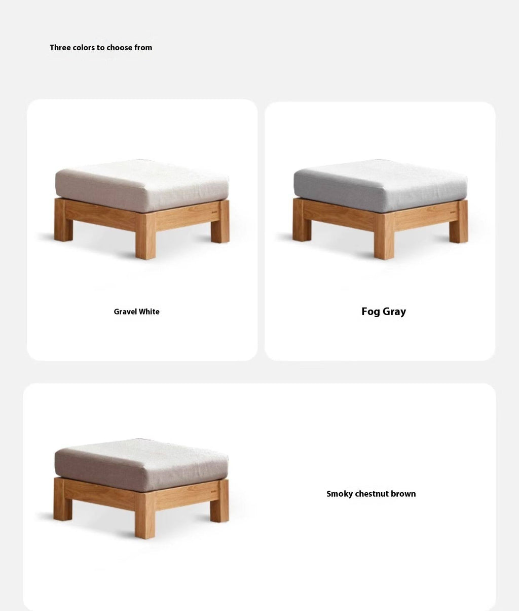 Ash, Oak, Black Walnut Solid Wood  Fabric Footstool-