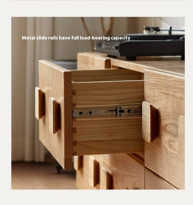 Ash Solid Wood Floor-Standing Module Combination TV Stand