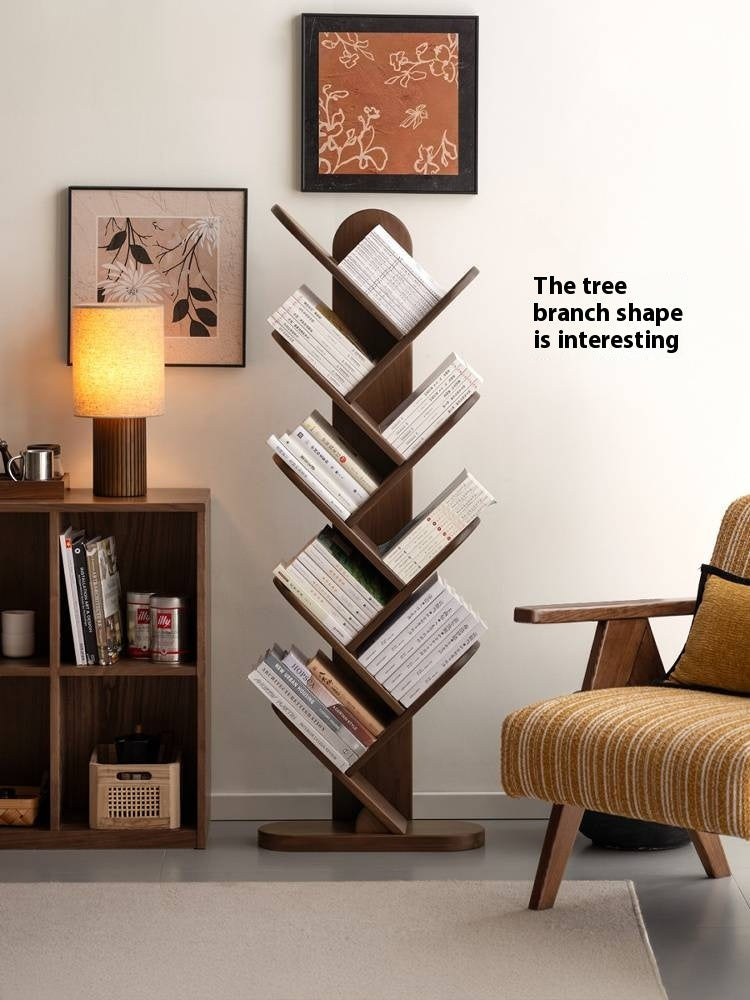 Black Walnut, South American Walnut Solid Wood Bookshelf Storage Rack