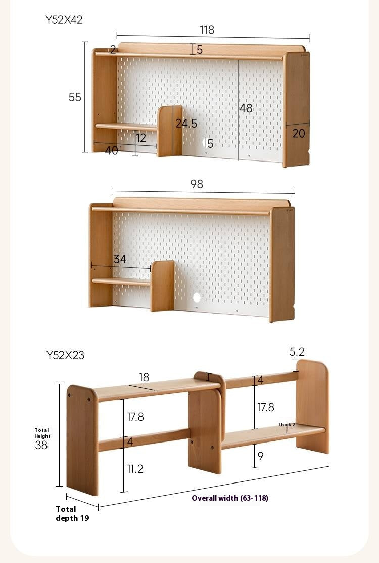 Beech Solid Wood Kids Learning Desk with Eye Protection Lamp