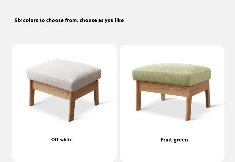 Ash, Oak, Black Walnut Solid Wood  Fabric Footstool-